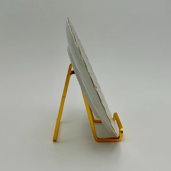 Set of 4 Hutschenreuther Selb Bavarian Porcelain Dessert Pie Plates Gold Rim - Picture 8 of 12